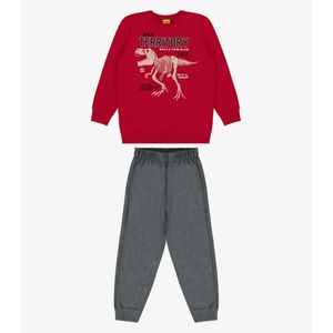Conjunto Infantil Blusão Com Calça Rovi Kids Vermelho
