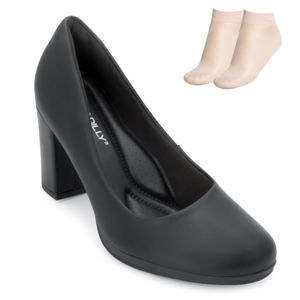 Sapato Scarpin Salto Grosso  Piccadilly Feminino Preto
