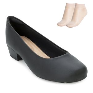 Sapato Modare Feminino Preto e Meia