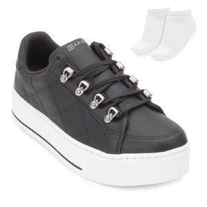 Tênis Casual Ramarim Feminino Preto e Meia