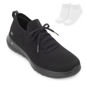 Tênis Skechers Go Walk Fresh  Feminino Preto e Meia