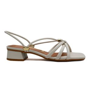 Sandália Salto Vizzano Feminino Off White