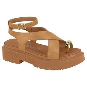 Sandália Flatform Vizzano Areia Feminina