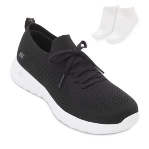 Tênis Skechers Go Walk Fresh e Meia Preto Feminino