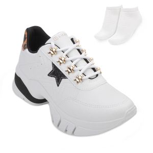 Tênis Chunky Sneakers Ramarim Brancoe Meia