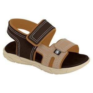 Sandália Flats Molekinho Café e Bege Infantil Masculino