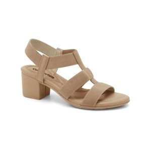 Sandália Salto Comfortflex Conforto Feminino Bege