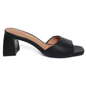 Tamanco Vizzano Salto Medio Bloco Color Feminino Preto