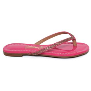 Rasteira Vizzano Strass Verniz Brilho Feminino Rosa