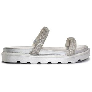Tamanco Vizzano Flatform Strass Hotfix Prata Feminino