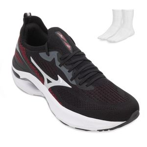 Tênis de Corrida Masculino Mizuno Wave Zest 2 Preto e Meia