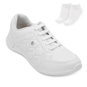 Tênis Casual Kolosh Casual Branco e Meia