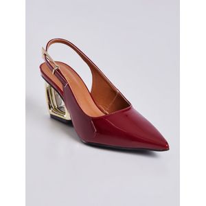Scarpin Lidi Kohls Salto Geometrico Vazado Feminino Vinho