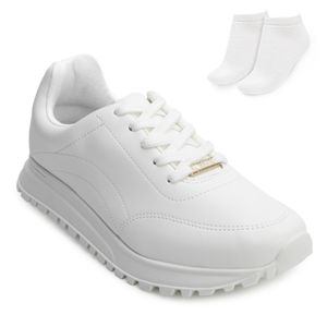 Tênis Jogging Vizzano e Meia Feminino Branco