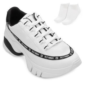Tênis Chunky Sneakers Ramarim e Meia Feminino Branco