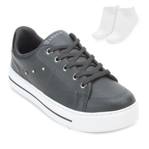 Tênis Casual Feminino Ramarim e Meia Feminino Preto