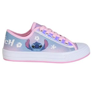 Tênis Casual Infantil Disney Stitch Holográfico Menina Rosa e Azul