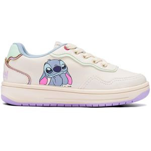 Tênis Casual Infantil Disney Stitch Recortes Menina Branco e Lilás