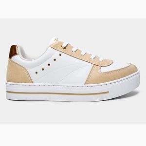 Tênis Casual Ramarim Feminino Branco e Bege