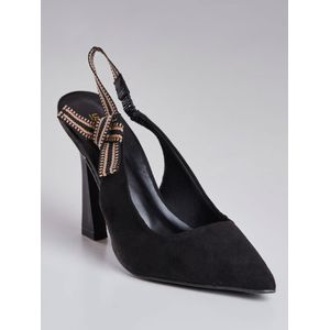 Scarpin Lidi Kohls Slingback Salto Taça Feminino Preto