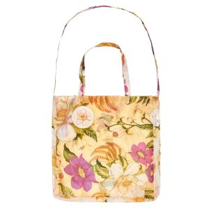 Bolsa Farm Me Leva Pássaro Em Flor Feminina Amarelo