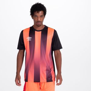 Camisa Umbro Gridlines Masculino Preto e Laranja