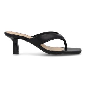 Tamanco Moleca Salto Fino Tira Larga Feminino Preto