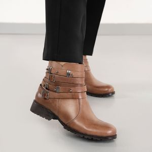 Bota Osc Cano Curto Feminina Marrom