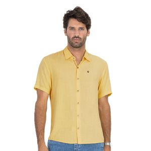 Camisa Em Viscose Slub Diametro Masculino Amarelo