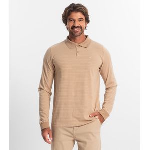 Camisa Polo Manga Longa Maquinetada Diametro Masculino Marrom