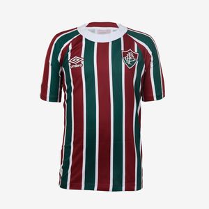 Camisa Juvenil Umbro Fluminense Of.1 2025 Menino Vermelho e Verde