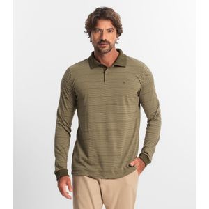 Camisa Polo Manga Longa Maquinetada Diametro Masculino Verde