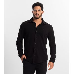 Camisa Manga Longa Moletinho Diametro Masculino Preto