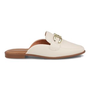 Tamanco Vizzano Mule Fivela Dourada Feminino Branco