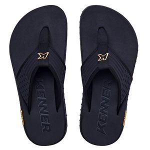 Chinelo Kenner Kivah Dots Gold Masculino Preto