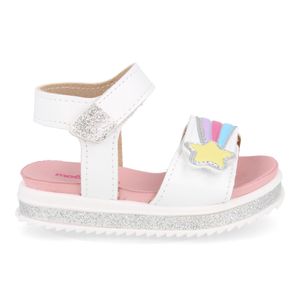Sandália Molekinha Glitter Estrela Infantil Branca