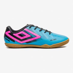 Chuteira Futsal Umbro Action Masculino Azul e Rosa