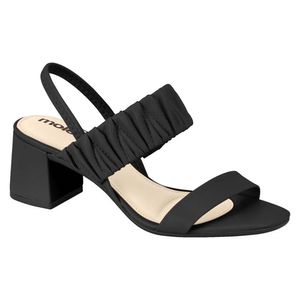Sandália Feminina Elástico Salto Bloco Preto