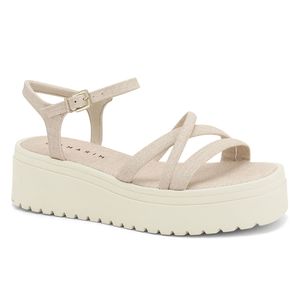 Sandália Feminina Plataforma Tiras Ramarim Branco Off
