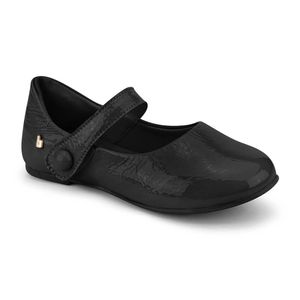 Sapatilha Infantil Feminina Bibi Ballerina Preta com Verniz