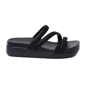 Tamanco Preto Zaxy Glitter Birk Feminino