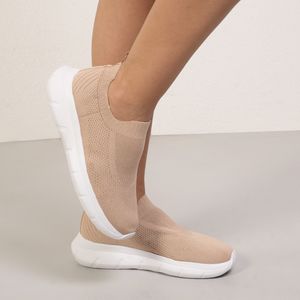 Tênis Feminino Casual Tecido Bebece Bege