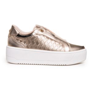 Tênis Feminino Casual Slip On Elástico Bebece Dourado