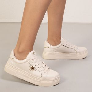 Tênis Feminino Casual Detalhe Metal Via Marte Bege