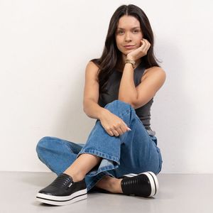 Tênis Feminino Slip On Quiz Preto