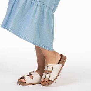 Tamanco Feminino Beira Rio Fivela Branco Off