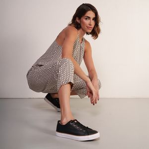 Tênis Unissex Casual Cadarço Coca Cola Preto Dourado