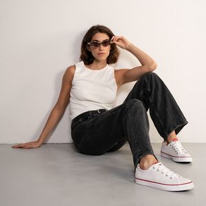 Tênis Unissex Casual Tecido Coca Cola Branco Vermelho