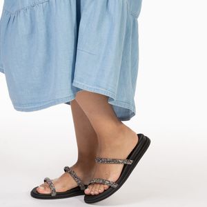 Tamanco Feminino Beira RIo Strass Preto